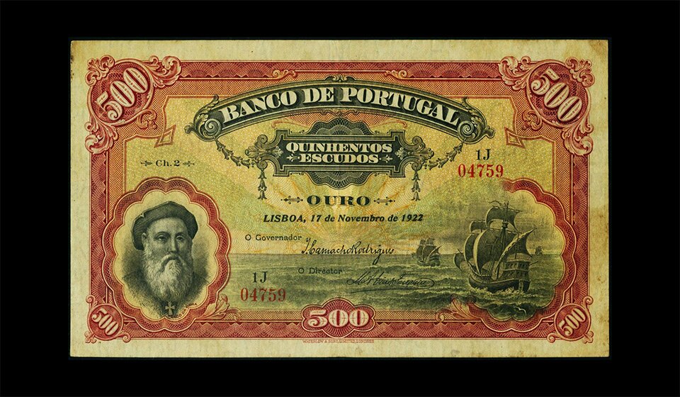 Купюра номиналом 500 португальских эскудо, 1922 год