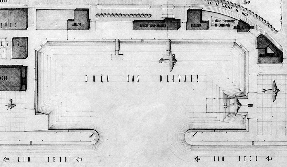 План Aeroporto Marítimo de Cabo Ruivo, 1940-е года. Фото Mário Novais